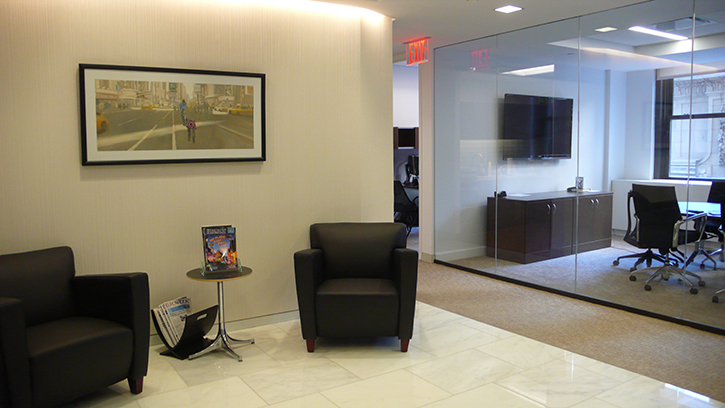 office space for sublease reception area