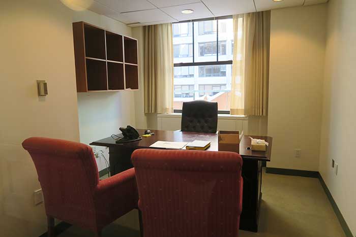 private windowed office for rent